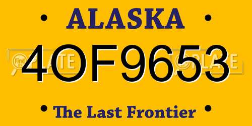 4OF9653 Alaska License Plate
