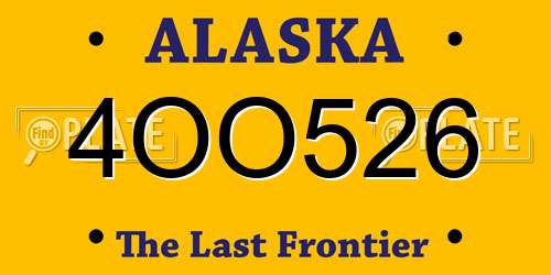 4OO526 Alaska License Plate