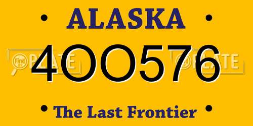 4OO576 Alaska License Plate