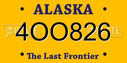 4OO826 Alaska License Plate