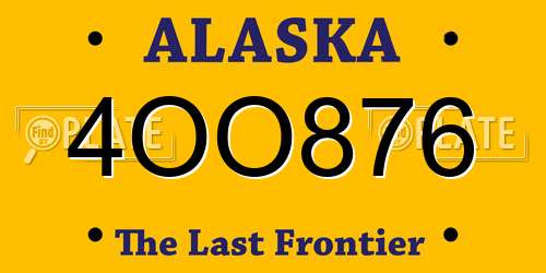 4OO876 Alaska License Plate