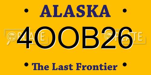 4OOB26 Alaska License Plate