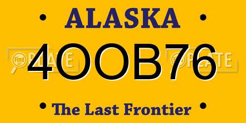 4OOB76 Alaska License Plate