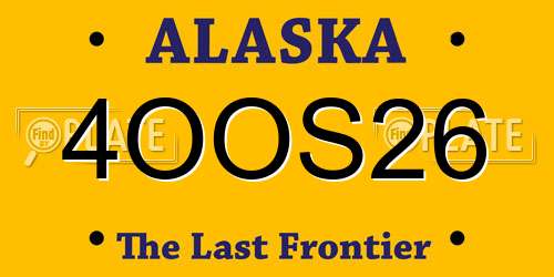 4OOS26 Alaska License Plate