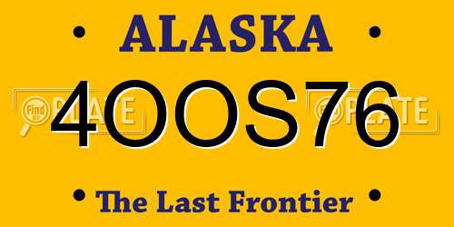 4OOS76 Alaska License Plate