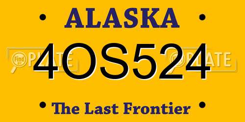 4OS524 Alaska License Plate