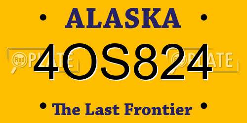 4OS824 Alaska License Plate