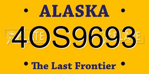 4OS9693 Alaska License Plate