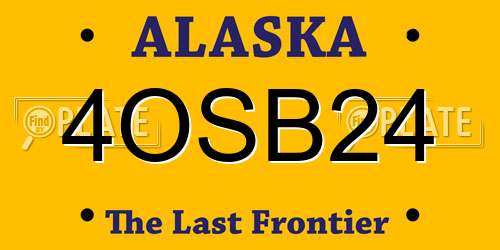 4OSB24 Alaska License Plate