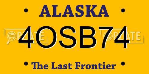 4OSB74 Alaska License Plate
