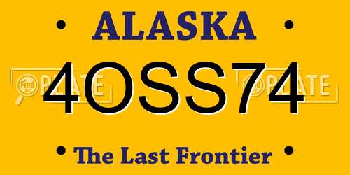 4OSS74 Alaska License Plate