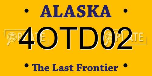 4OTD02 Alaska License Plate