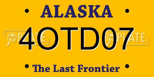 4OTD07 Alaska License Plate