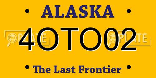 4OTO02 Alaska License Plate