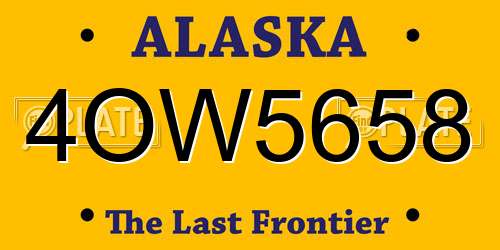 4OW5658 Alaska License Plate