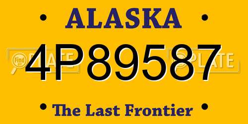 4P89587 Alaska License Plate