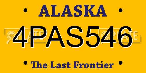 4PAS546 Alaska License Plate