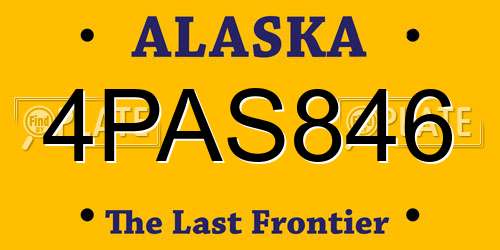 4PAS846 Alaska License Plate