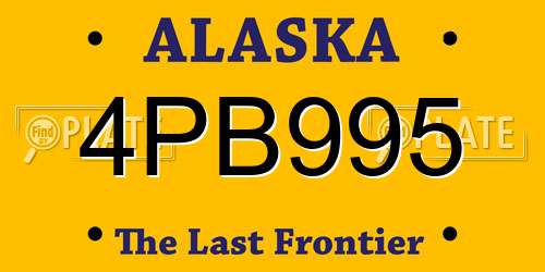 4PB995 Alaska License Plate