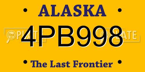 4PB998 Alaska License Plate