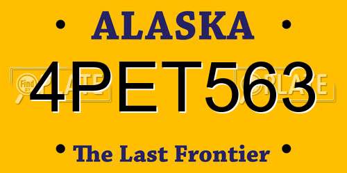 4PET563 Alaska License Plate