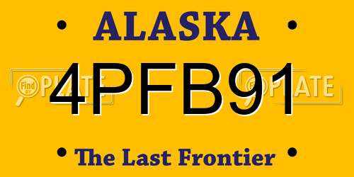 4PFB91 Alaska License Plate