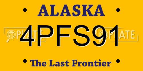 4PFS91 Alaska License Plate