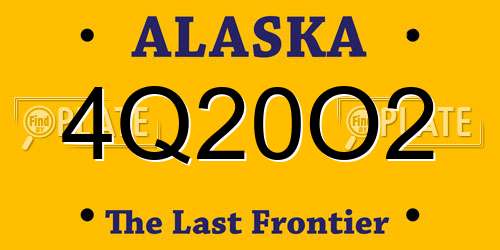 4Q20O2 Alaska License Plate