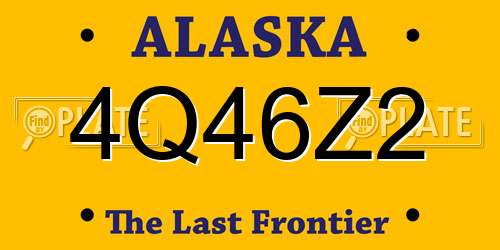 4Q46Z2 Alaska License Plate