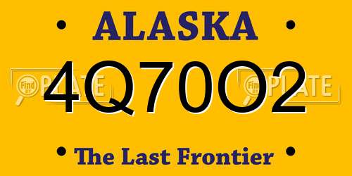 4Q70O2 Alaska License Plate