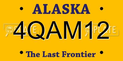 4QAM12 Alaska License Plate