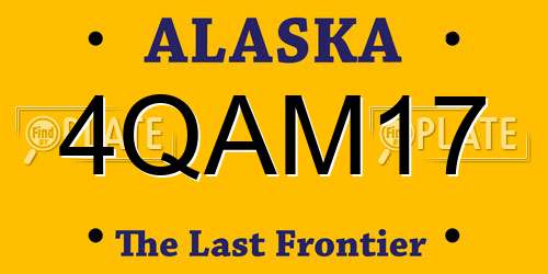 4QAM17 Alaska License Plate