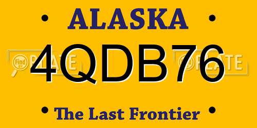 4QDB76 Alaska License Plate