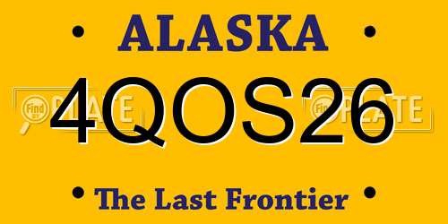 4QOS26 Alaska License Plate