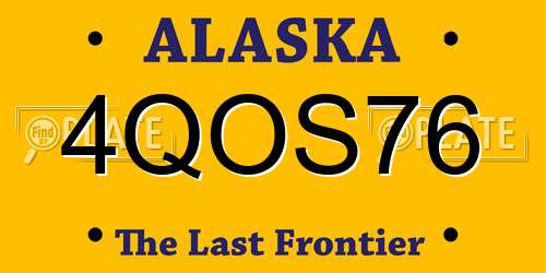 4QOS76 Alaska License Plate