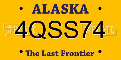 4QSS74 Alaska License Plate