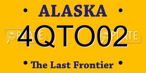 4QTO02 Alaska License Plate
