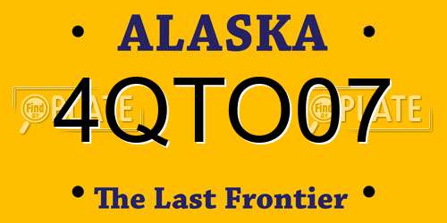 4QTO07 Alaska License Plate