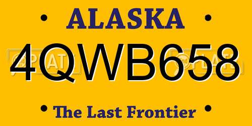4QWB658 Alaska License Plate