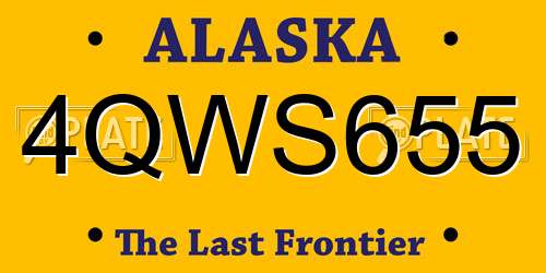 4QWS655 Alaska License Plate