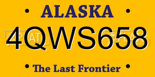 4QWS658 Alaska License Plate
