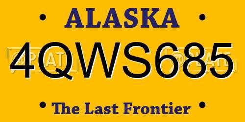 4QWS685 Alaska License Plate