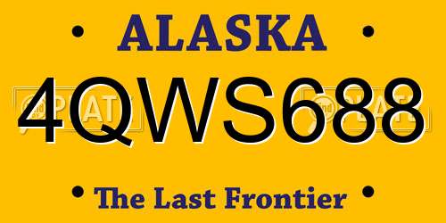 4QWS688 Alaska License Plate