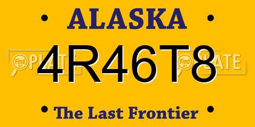 4R46T8 Alaska License Plate