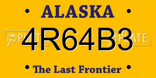 4R64B3 Alaska License Plate
