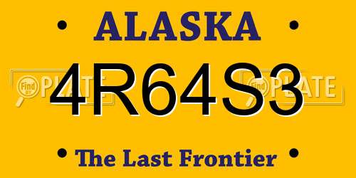 4R64S3 Alaska License Plate