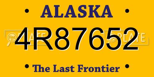 4R87652 Alaska License Plate