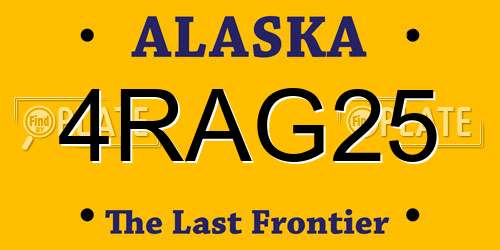 4RAG25 Alaska License Plate