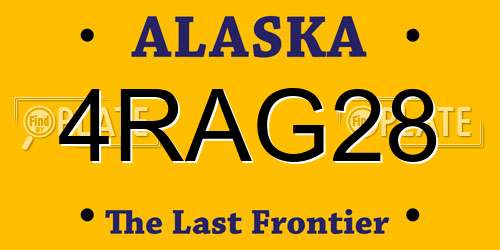4RAG28 Alaska License Plate