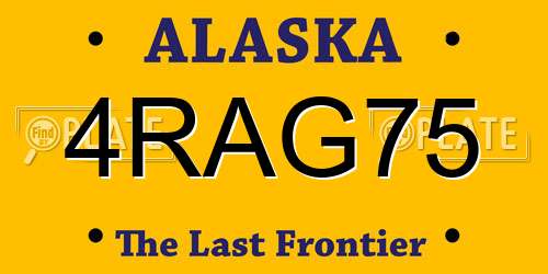 4RAG75 Alaska License Plate